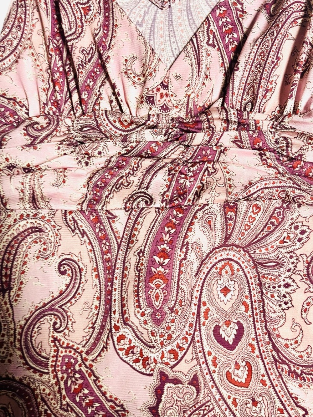 FANG Pink Paisley V-Neck Sleeveless Tank - Picture 5 of 7